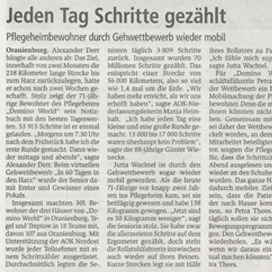 Bericht über domino-world im Oranienburger Generalanzeiger vom 10.01.2019